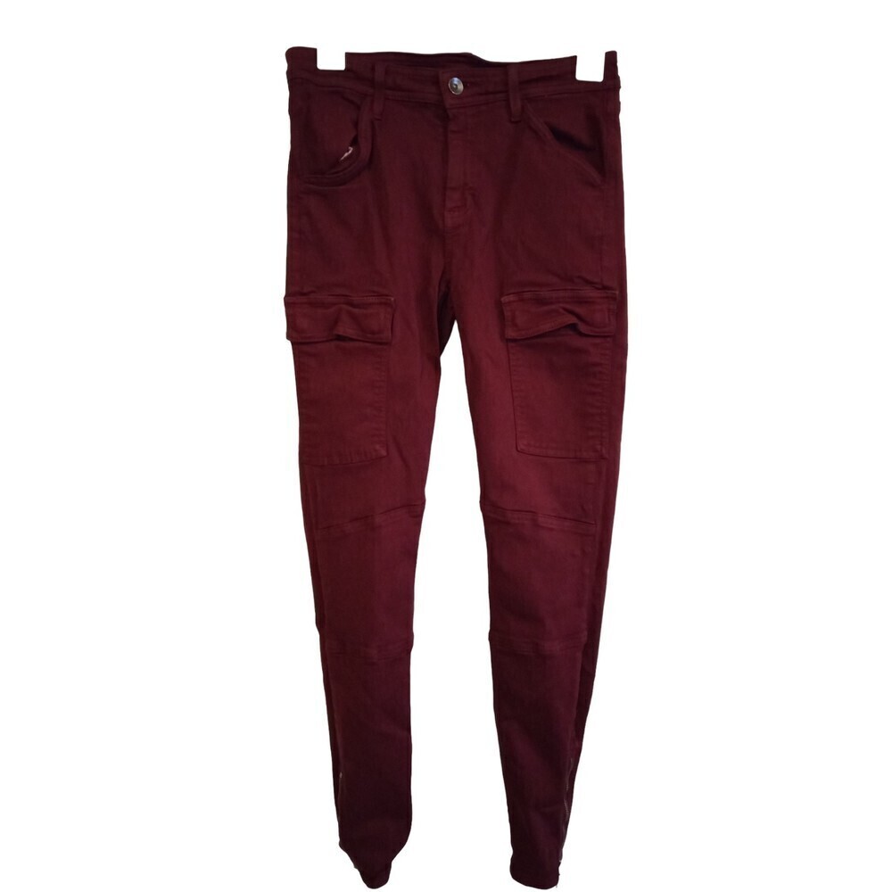 Splendid Maroon Mid Rise Skinny Jeans with leg pockets
